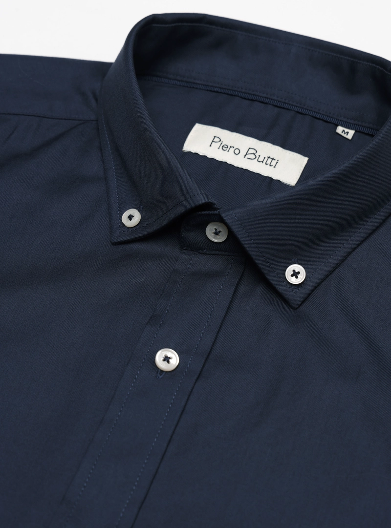 CAMISA LISA REGULAR FIT AZUL MARINO PIERO BUTTI - 5