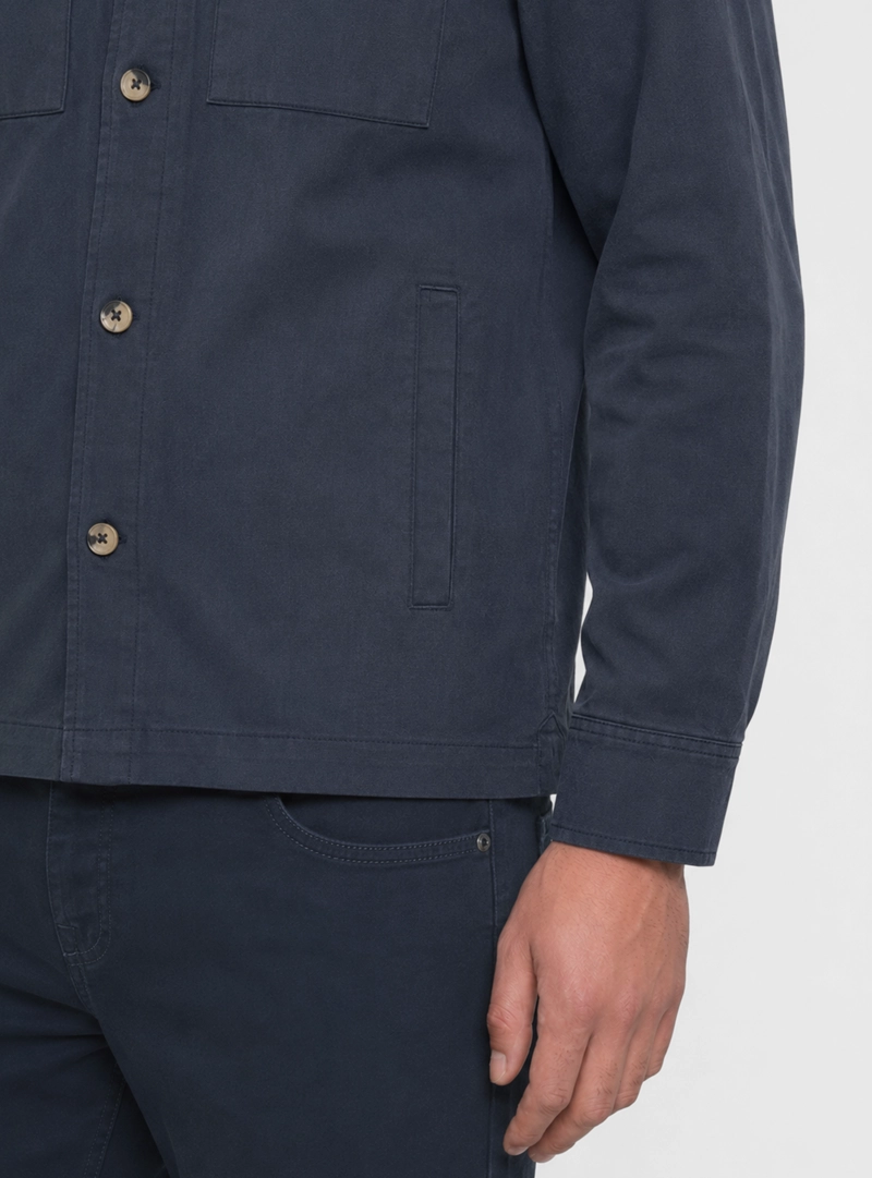 SOBRECAMISA LINO-ALGODON REGULAR FIT AZUL MARINO PIERO BUTTI - 5