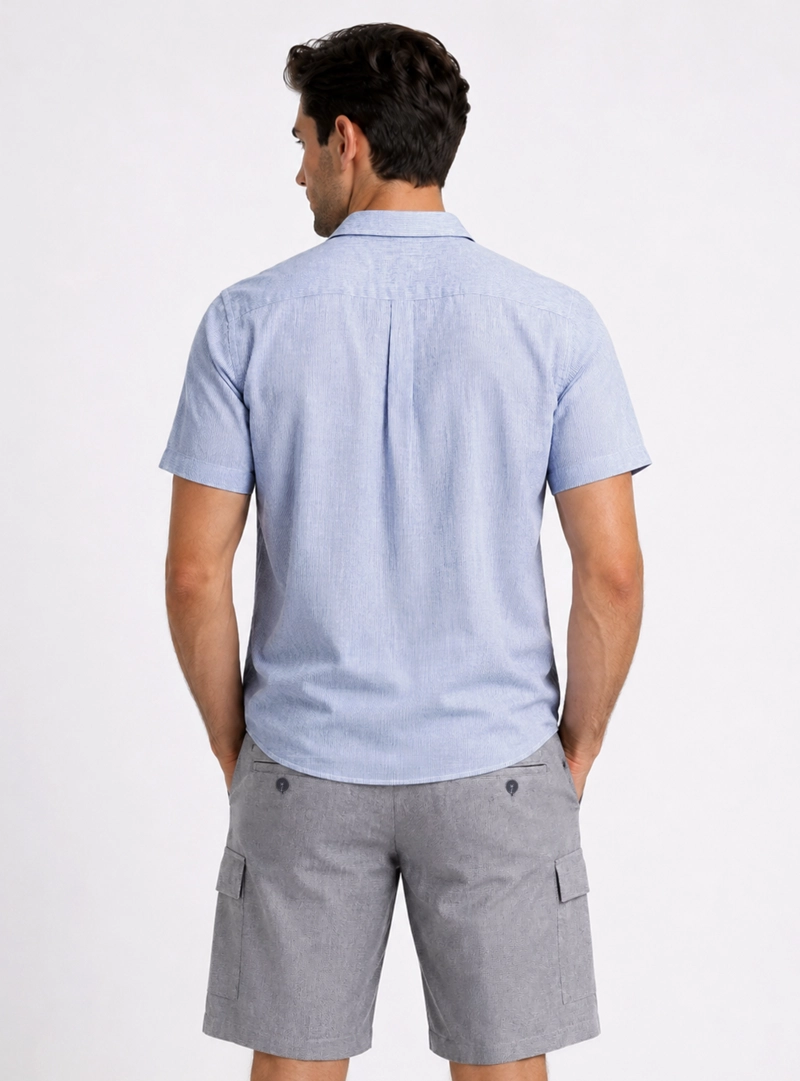 CAMISA LINO-ALGODON REGULAR FIT AZUL PIERO BUTTI - 2