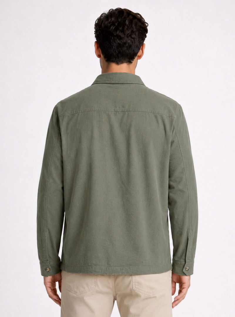 SOBRECAMISA LINO-ALGODON REGULAR FIT VERDE PIERO BUTTI - 2