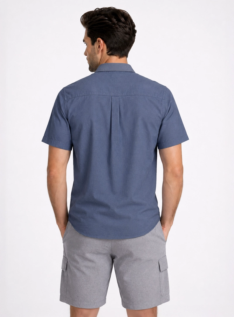 CAMISA LINO-ALGODON REGULAR FIT AZUL PIERO BUTTI - 2