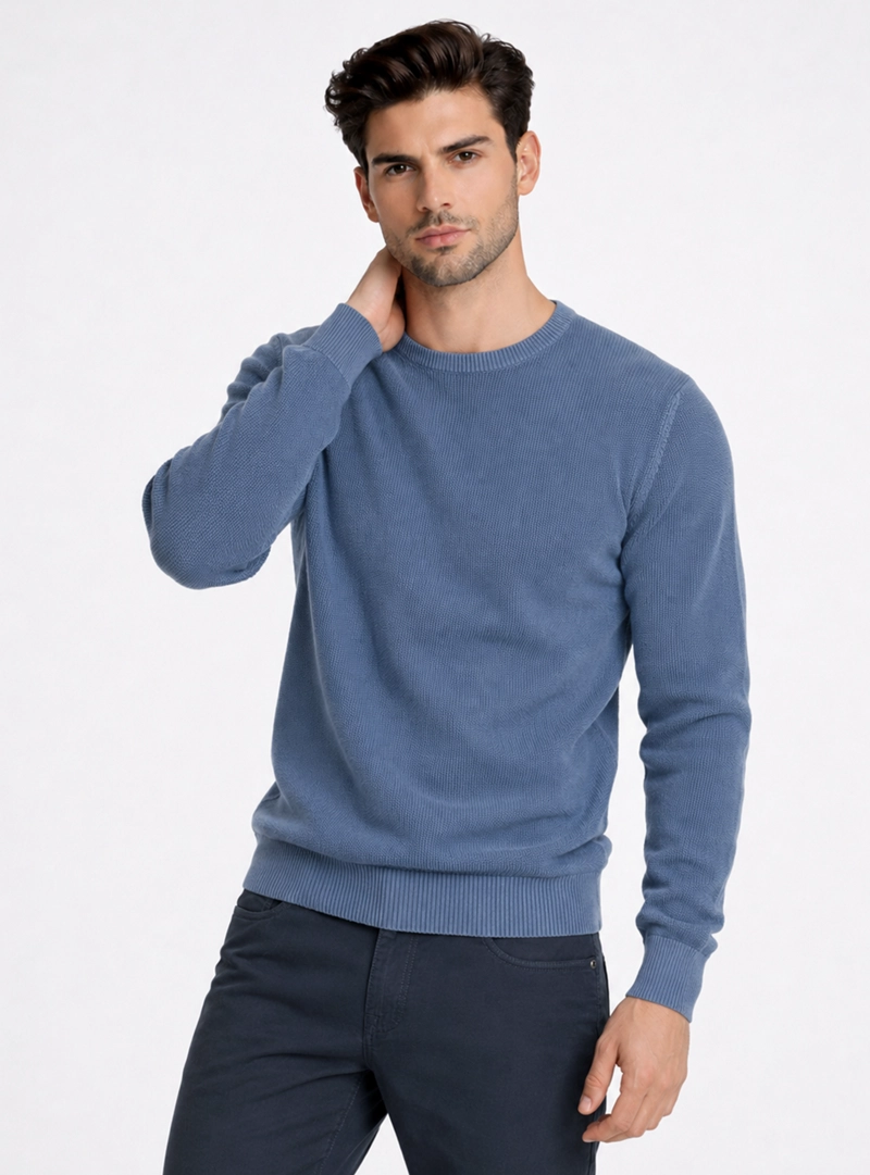 SWEATER STONE WASH REGULAR FIT DENIM PIERO BUTTI - 1