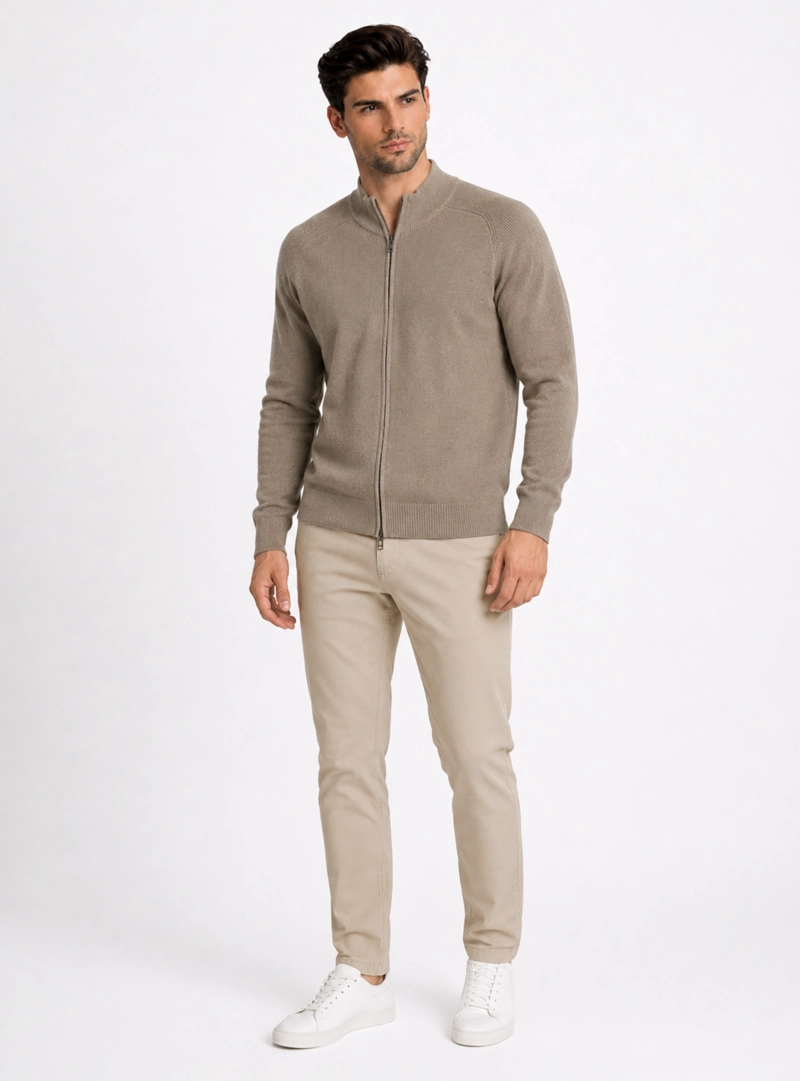 SWEATER CUELLO ALTO REGULAR FIT CAFE  PIERO BUTTI - 5