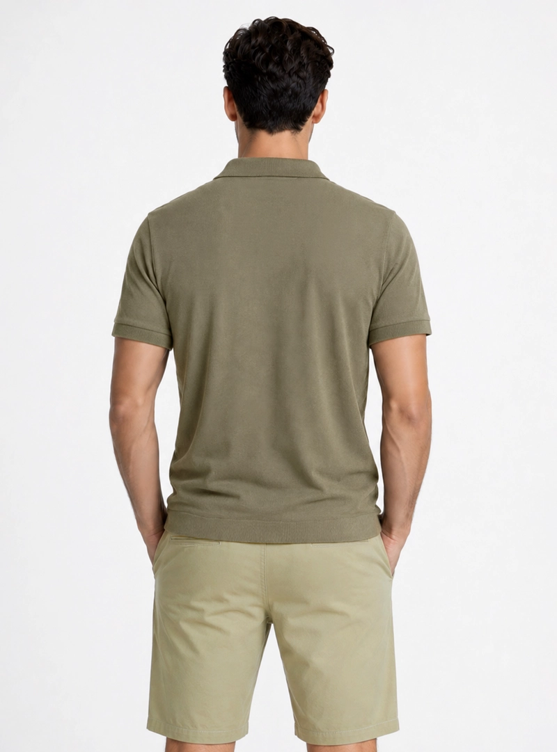 POLERA TEJIDA LISA REGULAR FIT VERDE PIERO BUTTI - 2