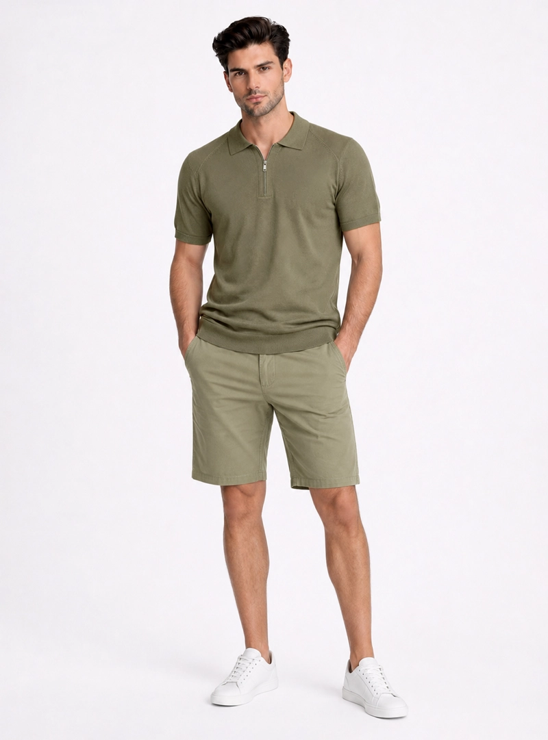 POLERA TEJIDA LISA REGULAR FIT VERDE PIERO BUTTI - 4