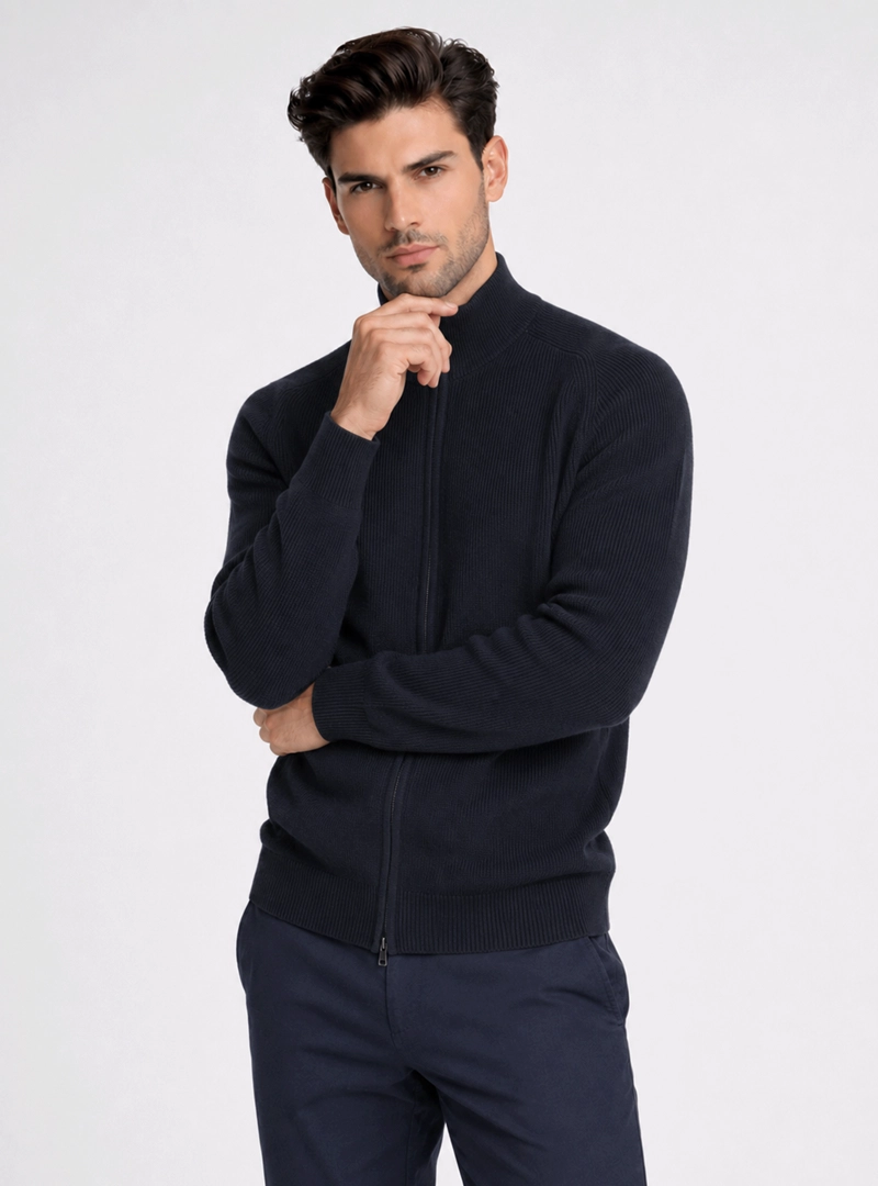 SWEATER CUELLO ALTO REGULAR FIT AZUL MARINO PIERO BUTTI - 1