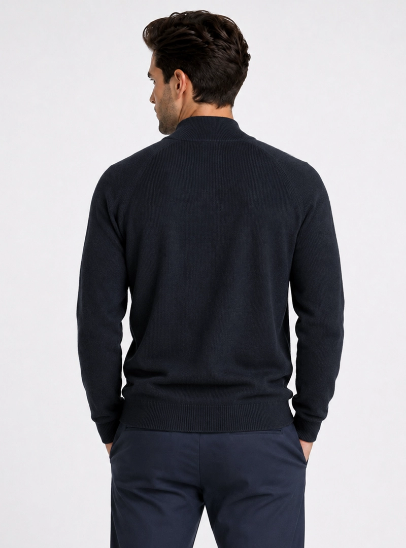 SWEATER CUELLO ALTO REGULAR FIT AZUL MARINO PIERO BUTTI - 2