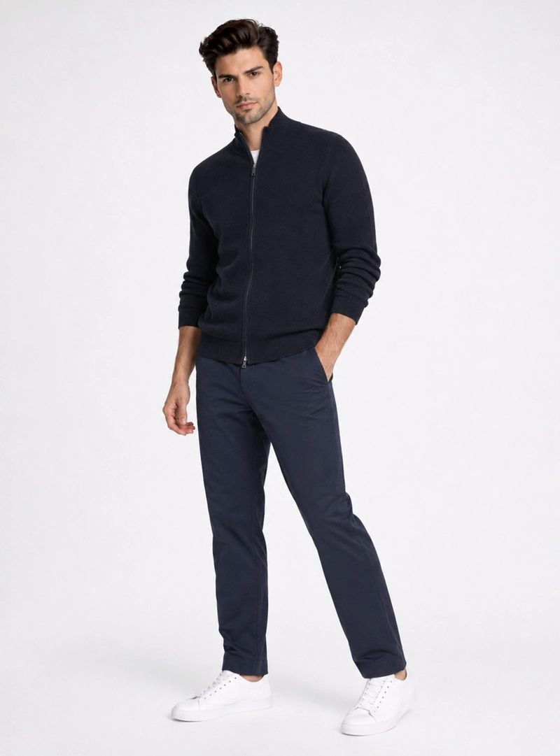 SWEATER CUELLO ALTO REGULAR FIT AZUL MARINO PIERO BUTTI - 5
