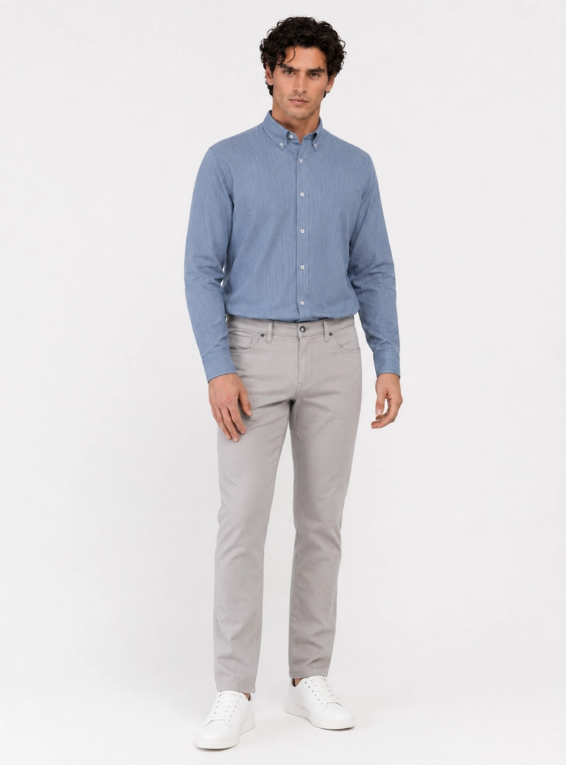 PANTALON 5 POCKET SPANDEX REGULAR FIT GRIS ARROW - 4