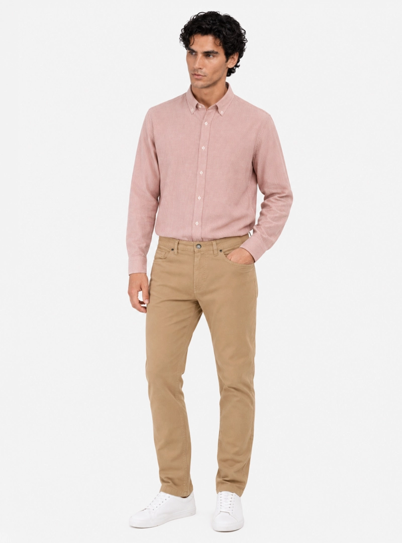PANTALON 5 POCKET SPANDEX REGULAR FIT CAFE  ARROW - 4