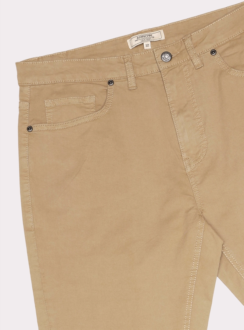 PANTALON 5 POCKET SPANDEX REGULAR FIT CAFE  ARROW - 5