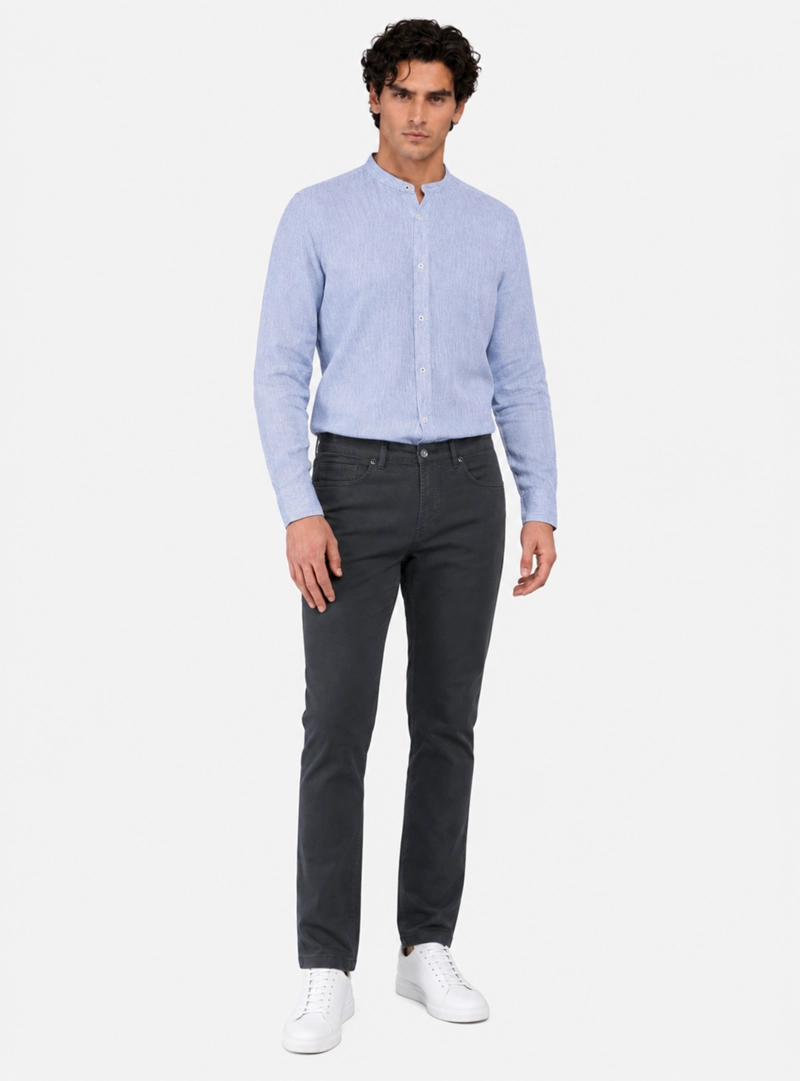 PANTALON 5 POCKET SPANDEX REGULAR FIT AZUL MARINO ARROW - 4