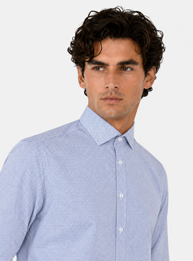 CAMISA FORMAL SPANDEX TAILORED FIT AZUL ARROW - 3