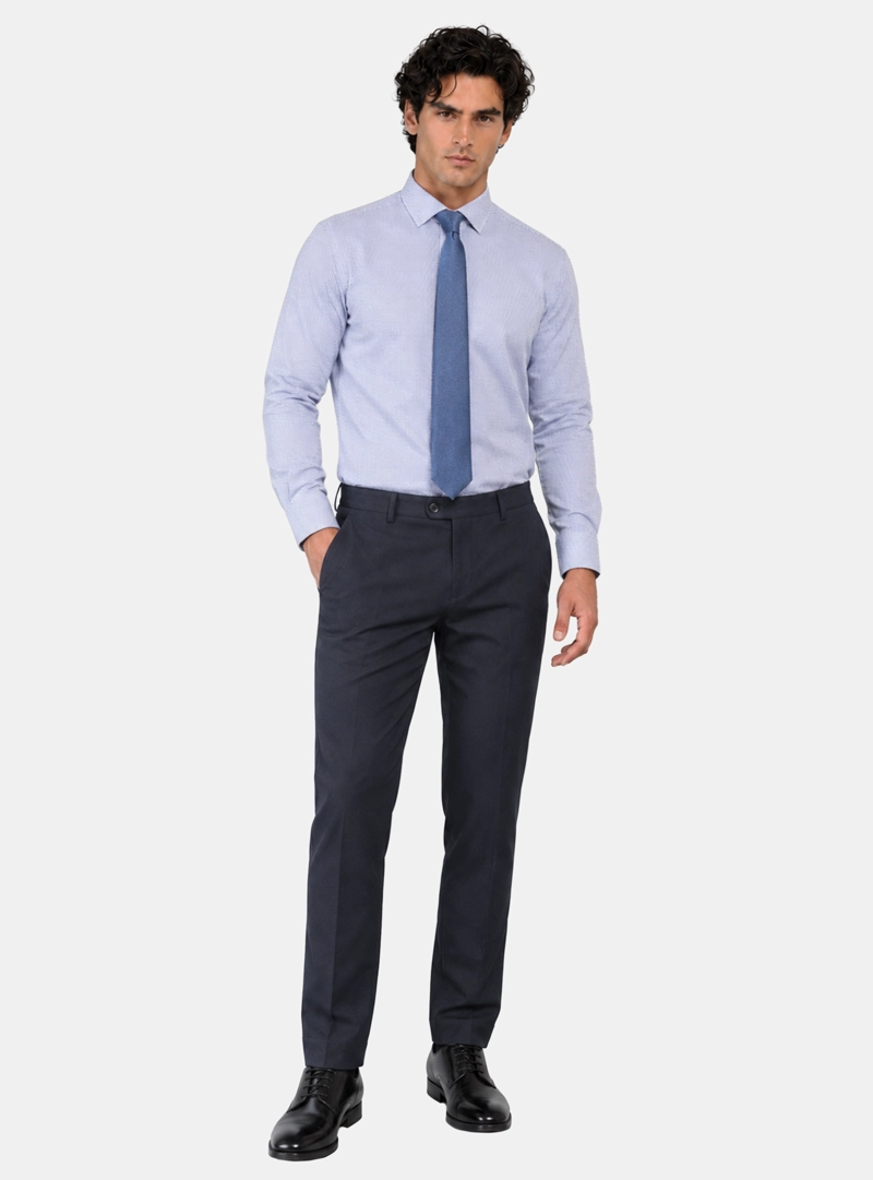 CAMISA FORMAL SPANDEX TAILORED FIT AZUL ARROW - 4