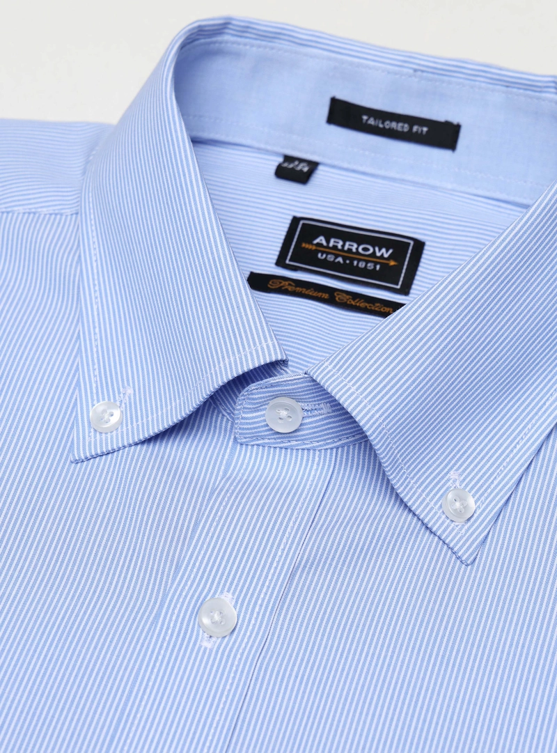 CAMISA FORMAL RAYAS TAILORED FIT CELESTE ARROW - 2