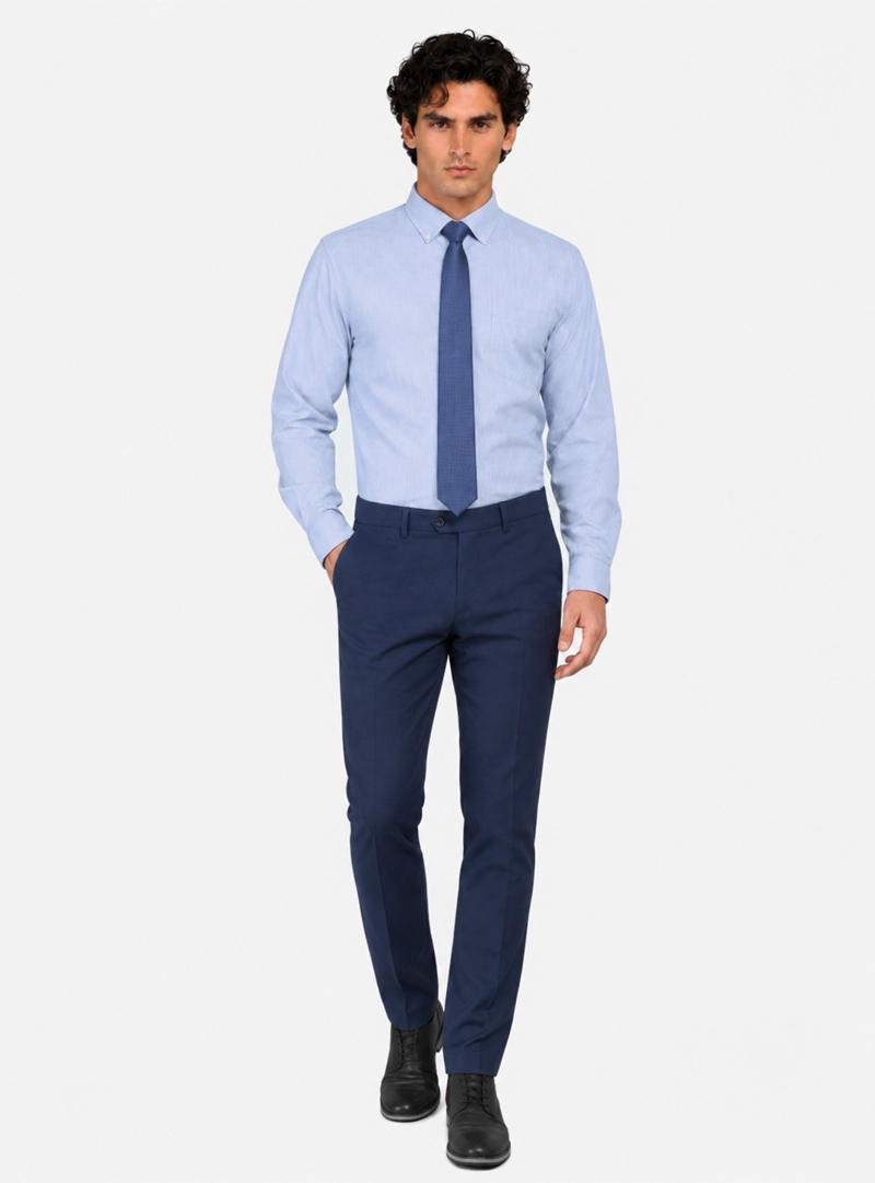 CAMISA FORMAL RAYAS TAILORED FIT CELESTE ARROW - 5
