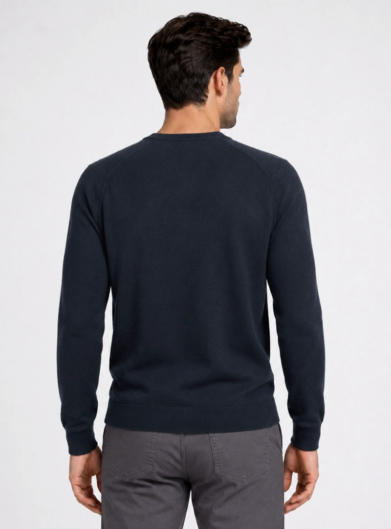 SWEATER CUELLO V REGULAR FIT AZUL MARINO PIERO BUTTI - 2