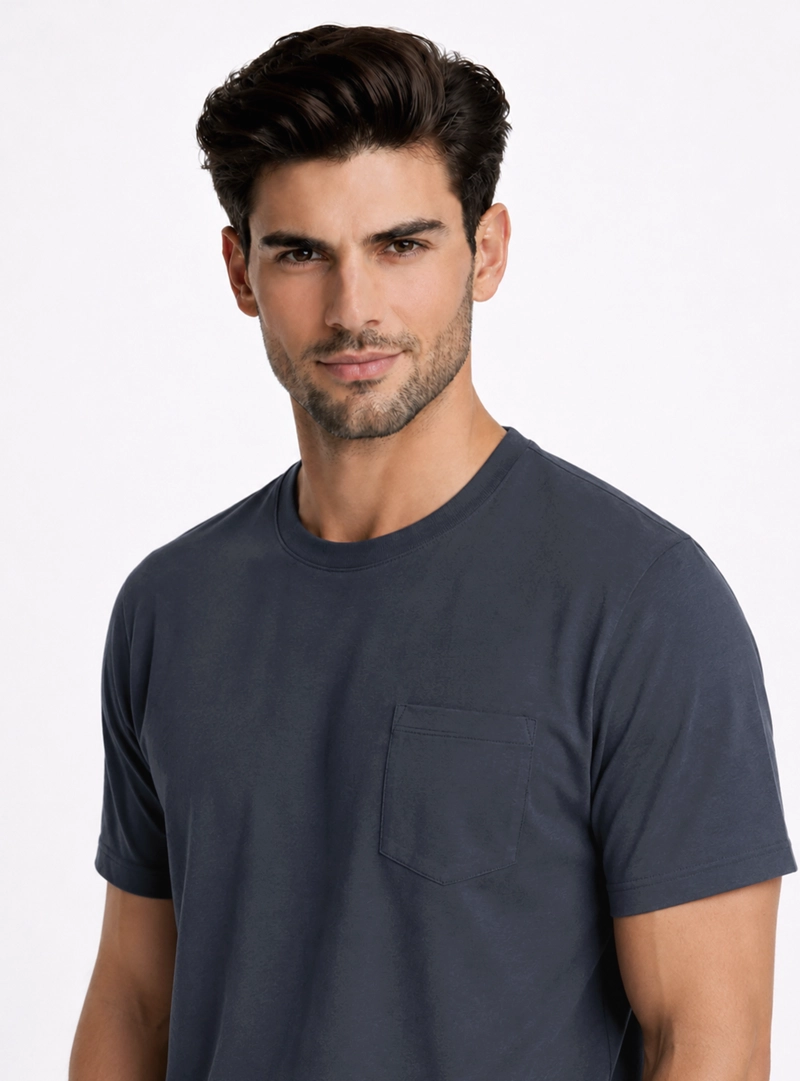 POLERA CUELLO REDONDO REGULAR FIT AZUL MARINO PIERO BUTTI - 3