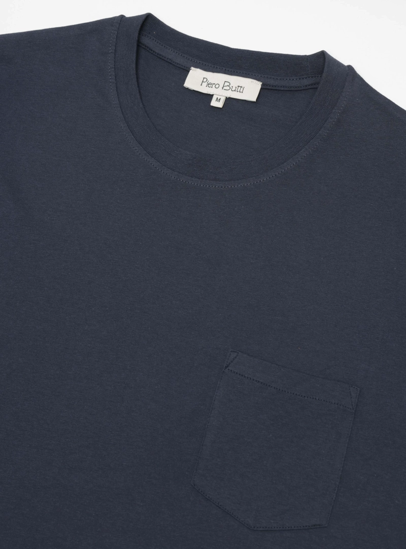 POLERA CUELLO REDONDO REGULAR FIT AZUL MARINO PIERO BUTTI - 5