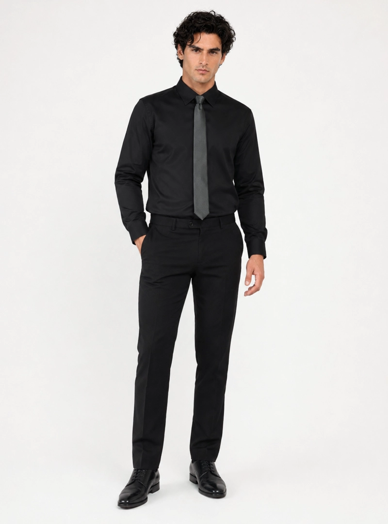 CAMISA FORMAL SPANDEX SLIM FIT NEGRO ARROW - 3