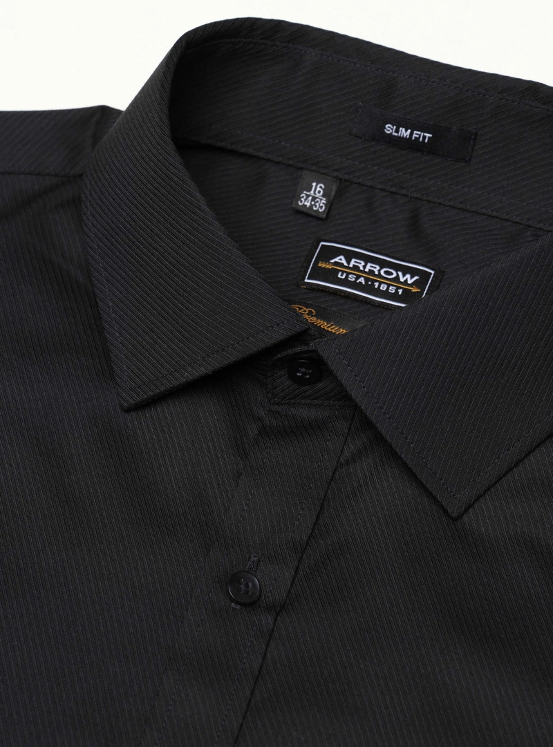 CAMISA FORMAL SPANDEX SLIM FIT NEGRO ARROW - 4