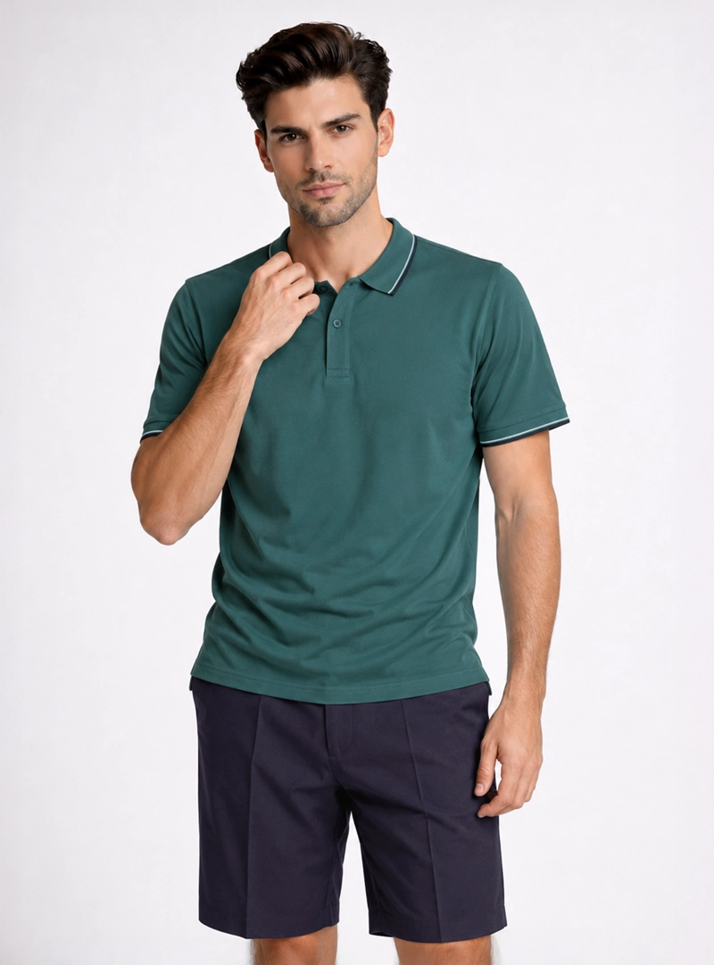 POLERA PIQUE REGULAR FIT VERDE PIERO BUTTI - 1