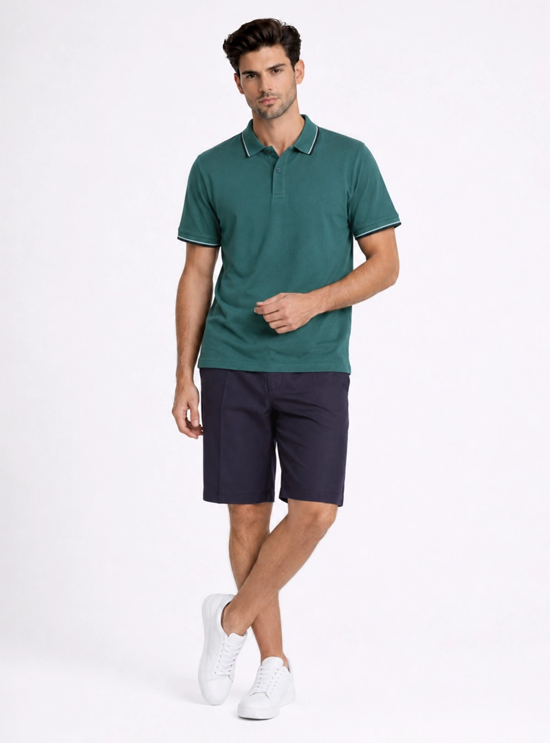 POLERA PIQUE REGULAR FIT VERDE PIERO BUTTI - 4