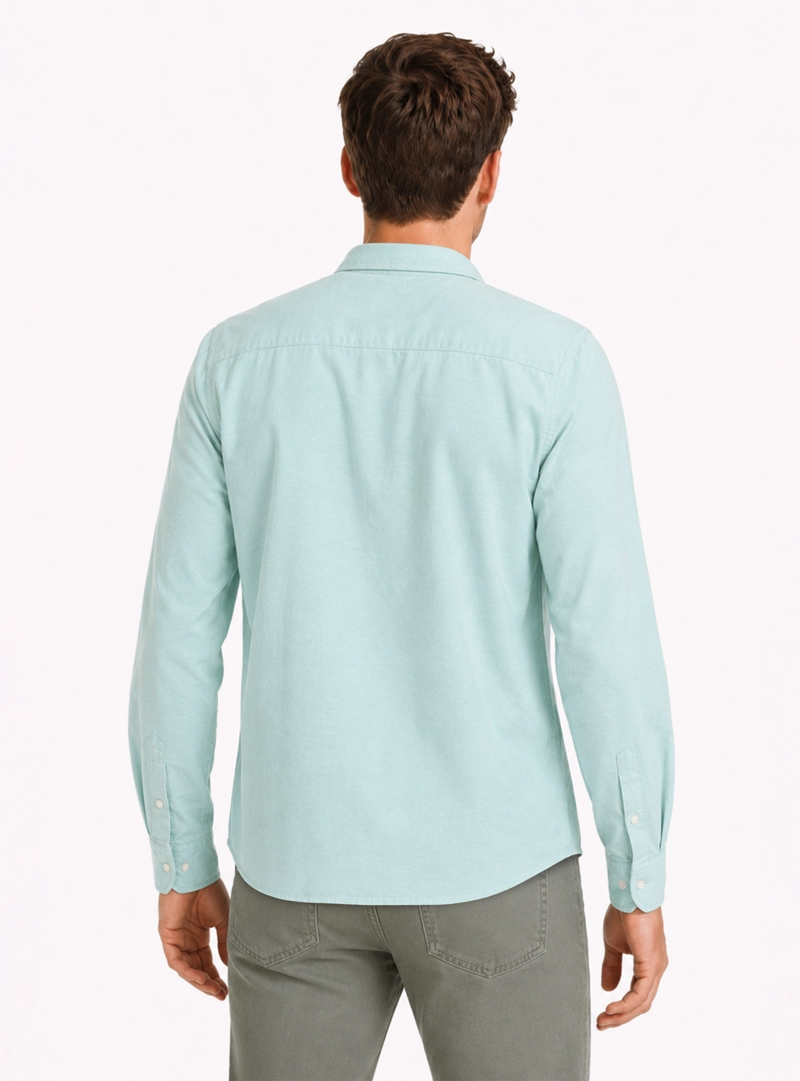 CAMISA OXFORD SPANDEX REGULAR FIT VERDE ARROW - 2