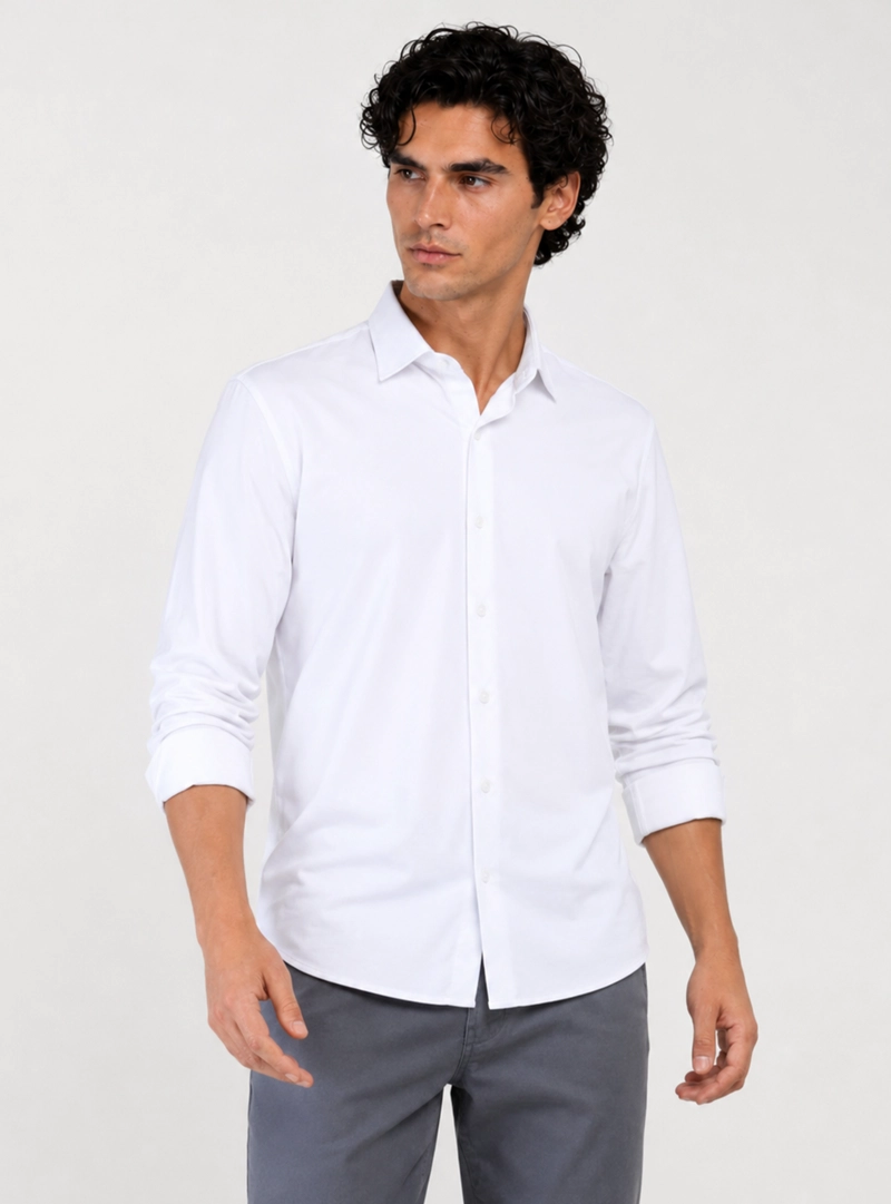 CAMISA SPANDEX NON IRON REGULAR FIT BLANCO ARROW - 1