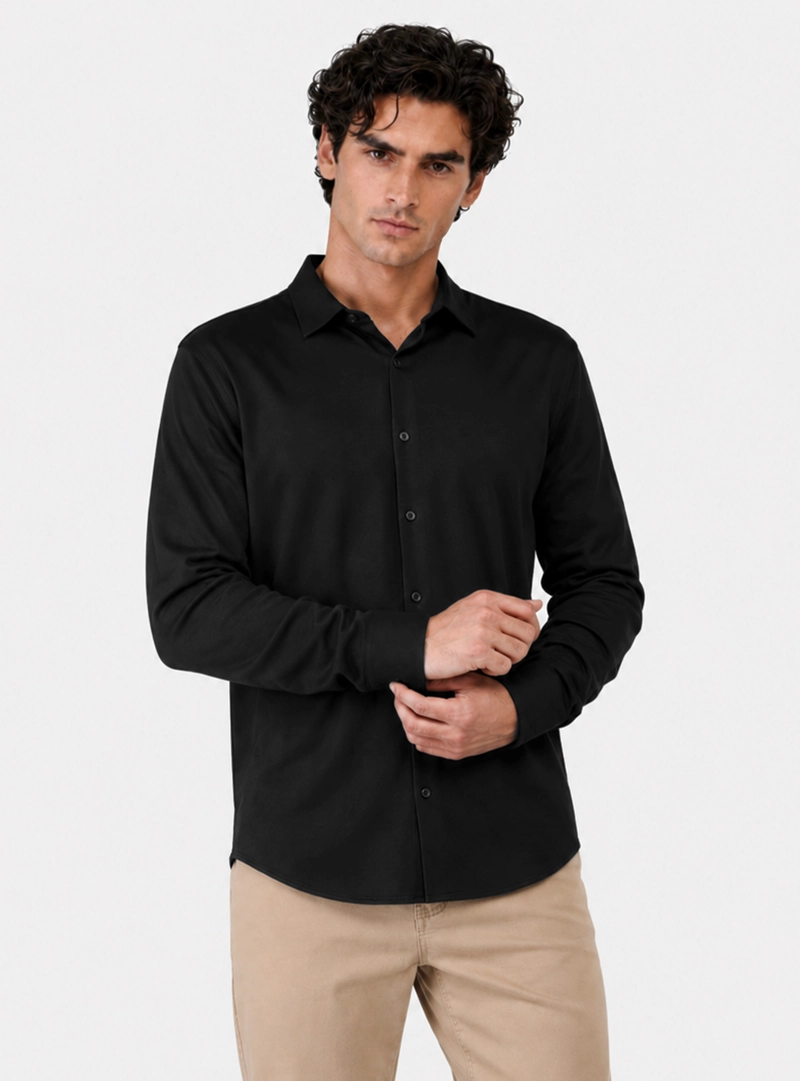 CAMISA SPANDEX NON IRON REGULAR FIT NEGRO ARROW - 1