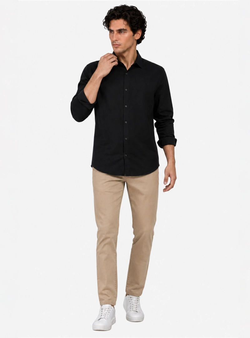 CAMISA SPANDEX NON IRON REGULAR FIT NEGRO ARROW - 5