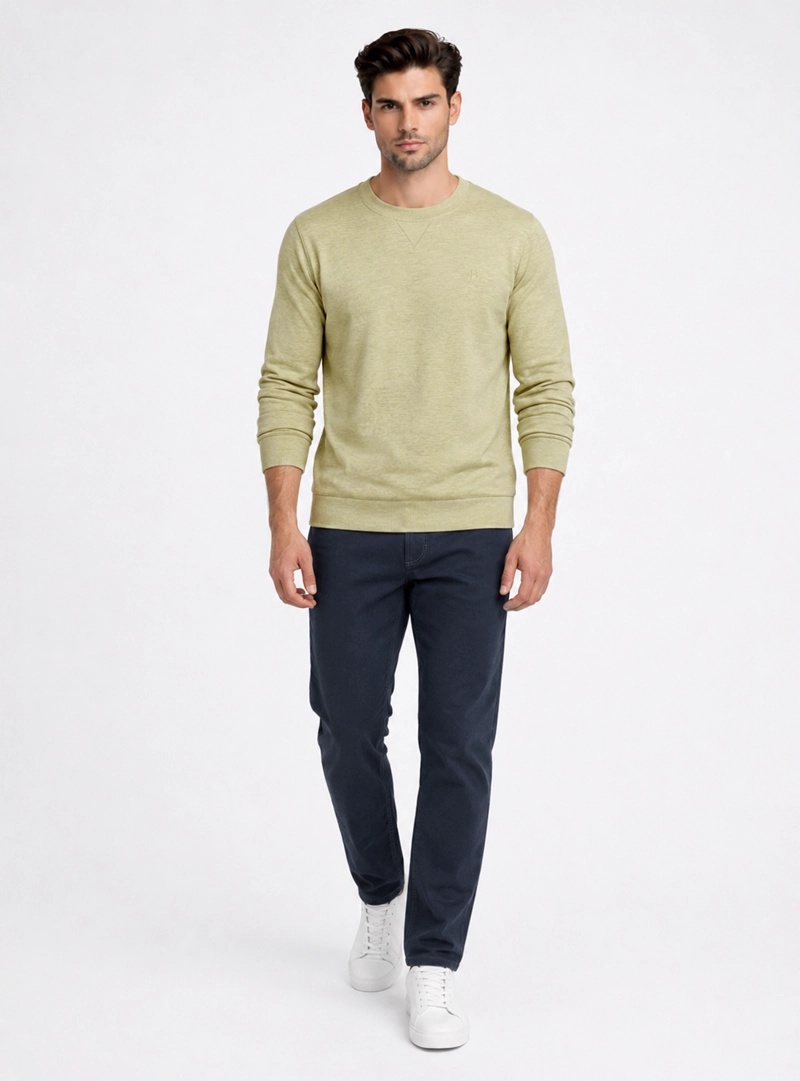POLERON CUELLO REDONDO REGULAR FIT VERDE PIERO BUTTI - 4