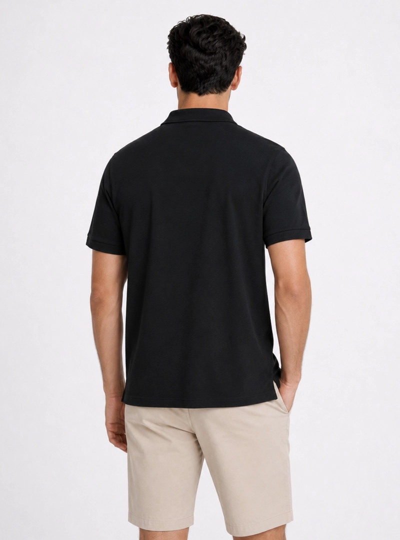 POLERA PIQUE ABOTONADA REGULAR FIT NEGRO PIERO BUTTI - 2