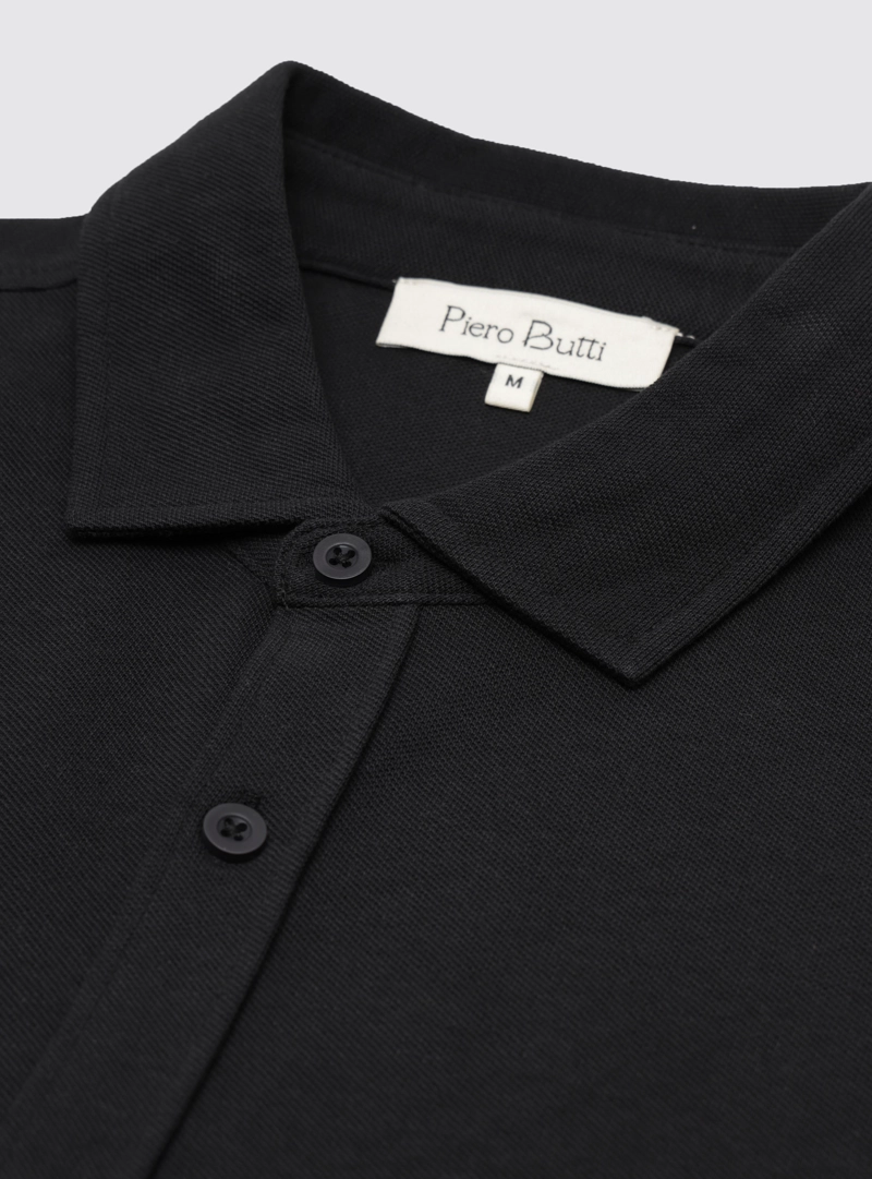 POLERA PIQUE ABOTONADA REGULAR FIT NEGRO PIERO BUTTI - 5
