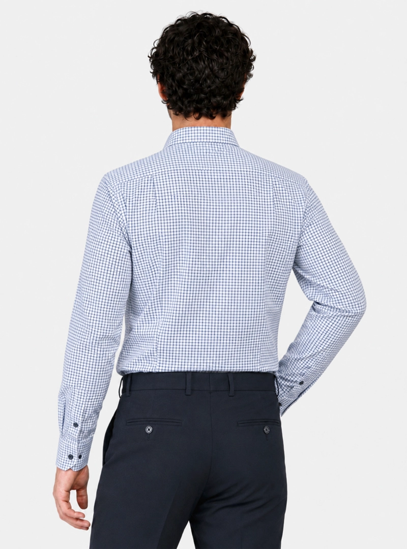 CAMISA FORMAL CUADROS TAILORED FIT AZUL ARROW - 2