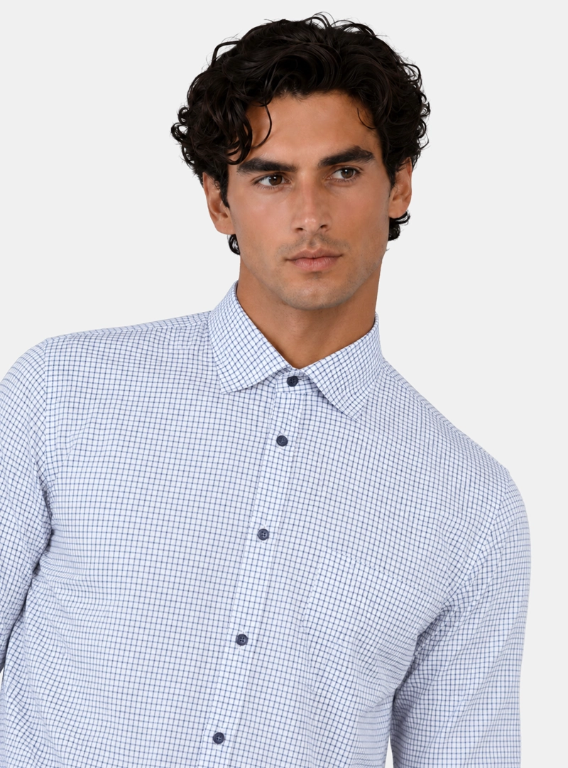CAMISA FORMAL CUADROS TAILORED FIT AZUL ARROW - 3