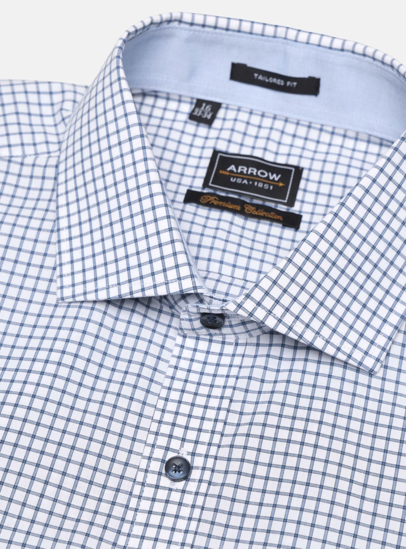 CAMISA FORMAL CUADROS TAILORED FIT AZUL ARROW - 5