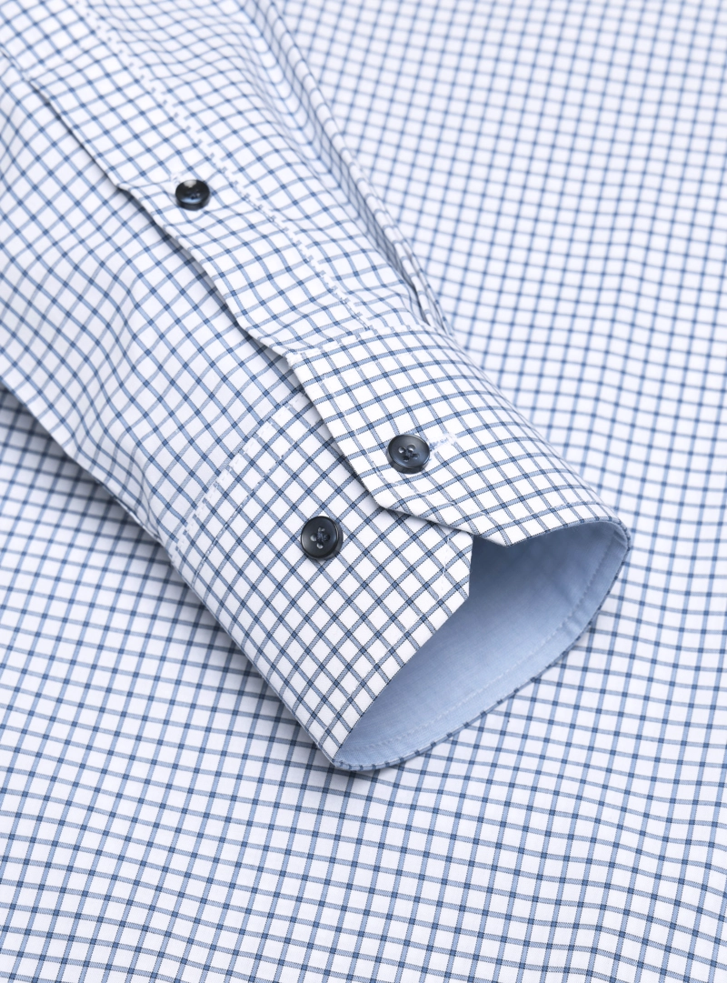 CAMISA FORMAL CUADROS TAILORED FIT AZUL ARROW - 6