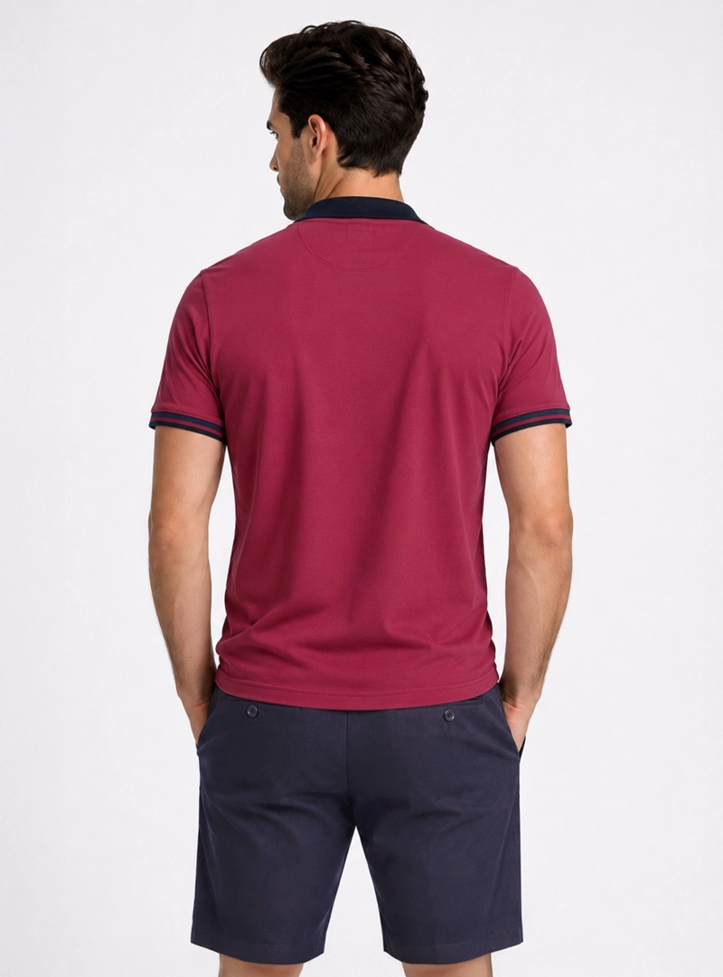 POLERA PIQUE REGULAR FIT GUINDA PIERO BUTTI - 2