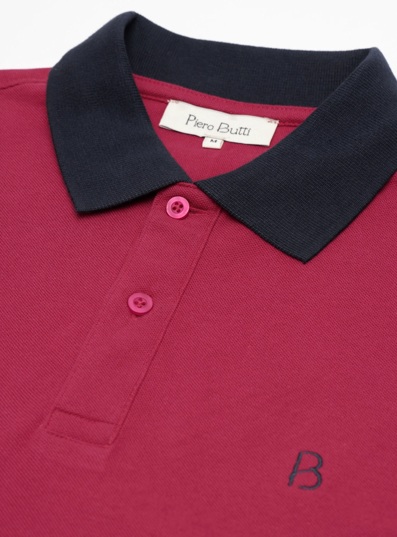 POLERA PIQUE REGULAR FIT GUINDA PIERO BUTTI - 5