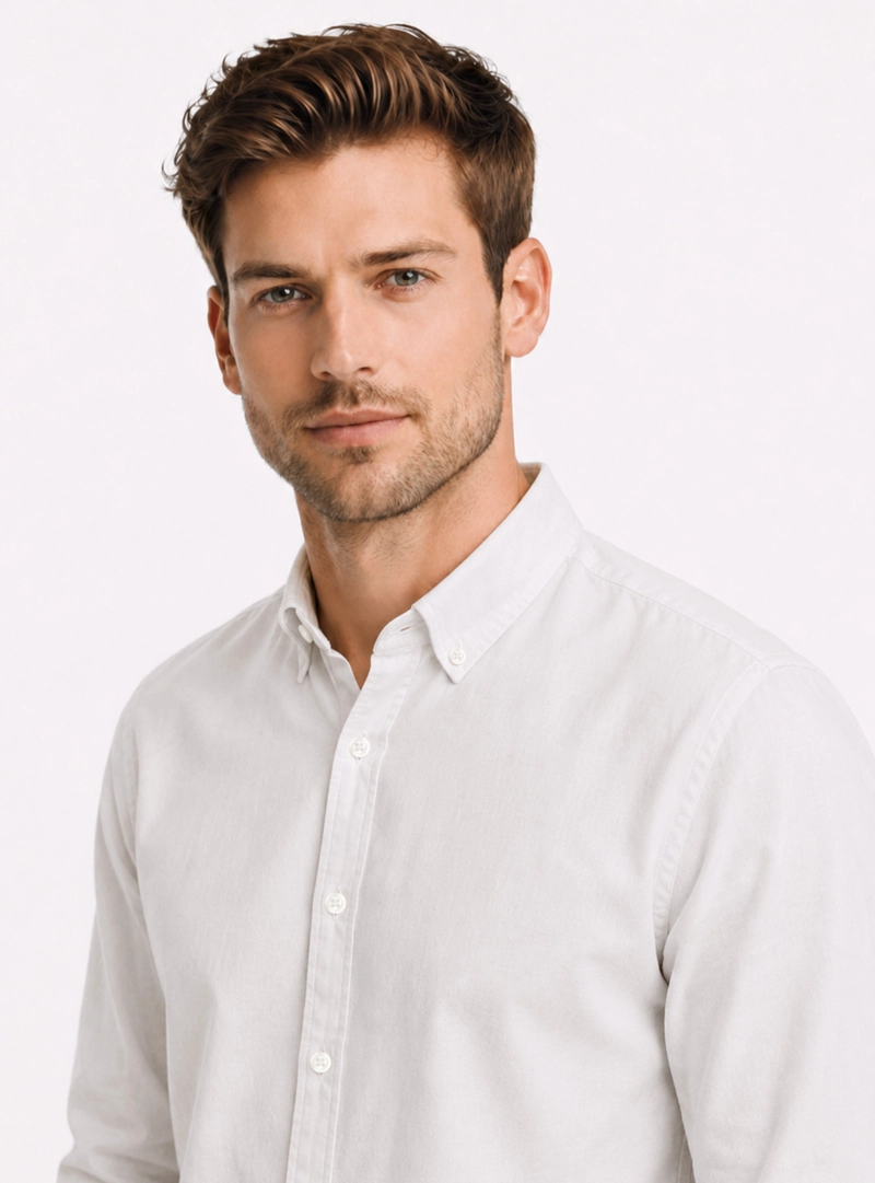 CAMISA OXFORD SPANDEX REGULAR FIT BEIGE ARROW - 3