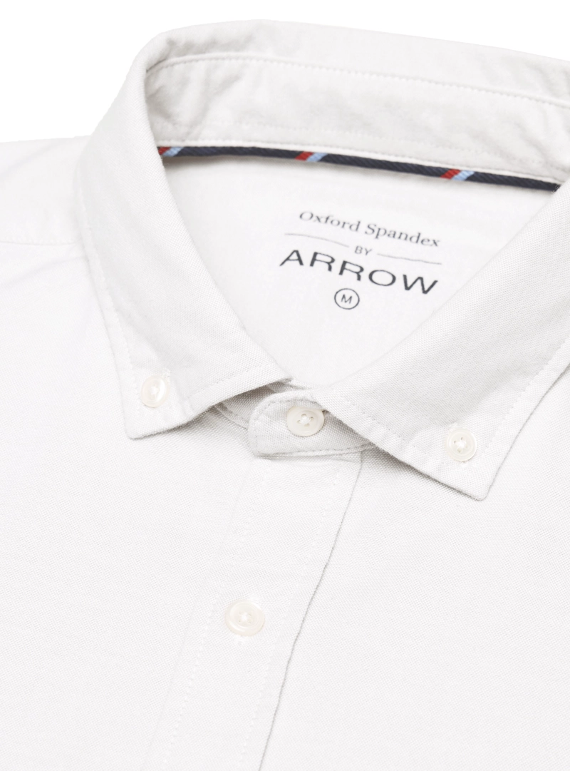 CAMISA OXFORD SPANDEX REGULAR FIT BEIGE ARROW - 5