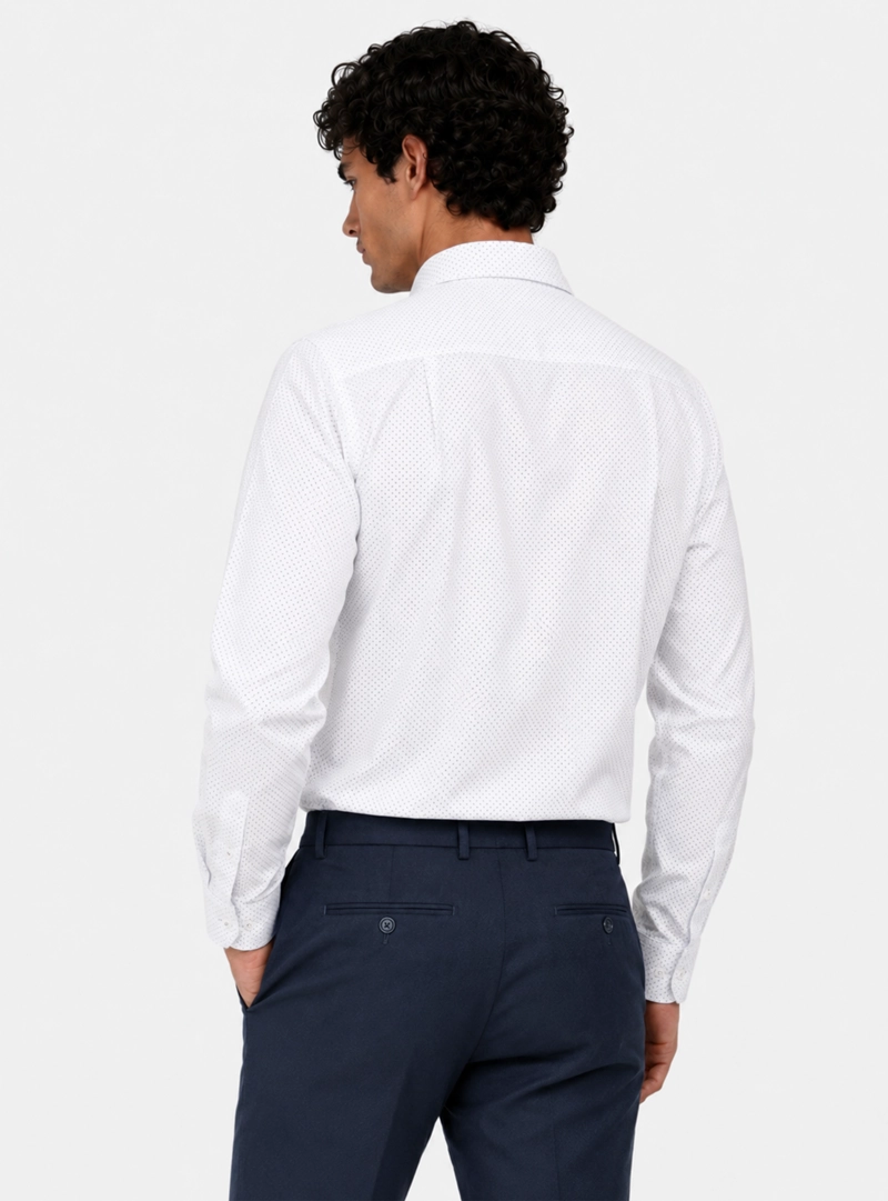 CAMISA FORMAL PUNTOS SLIM FIT BLANCO ARROW - 2
