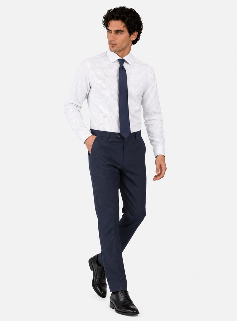 CAMISA FORMAL PUNTOS SLIM FIT BLANCO ARROW - 4