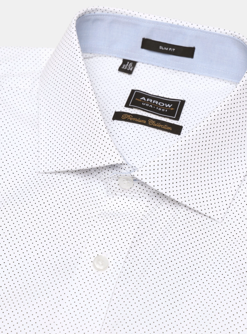 CAMISA FORMAL PUNTOS SLIM FIT BLANCO ARROW - 5