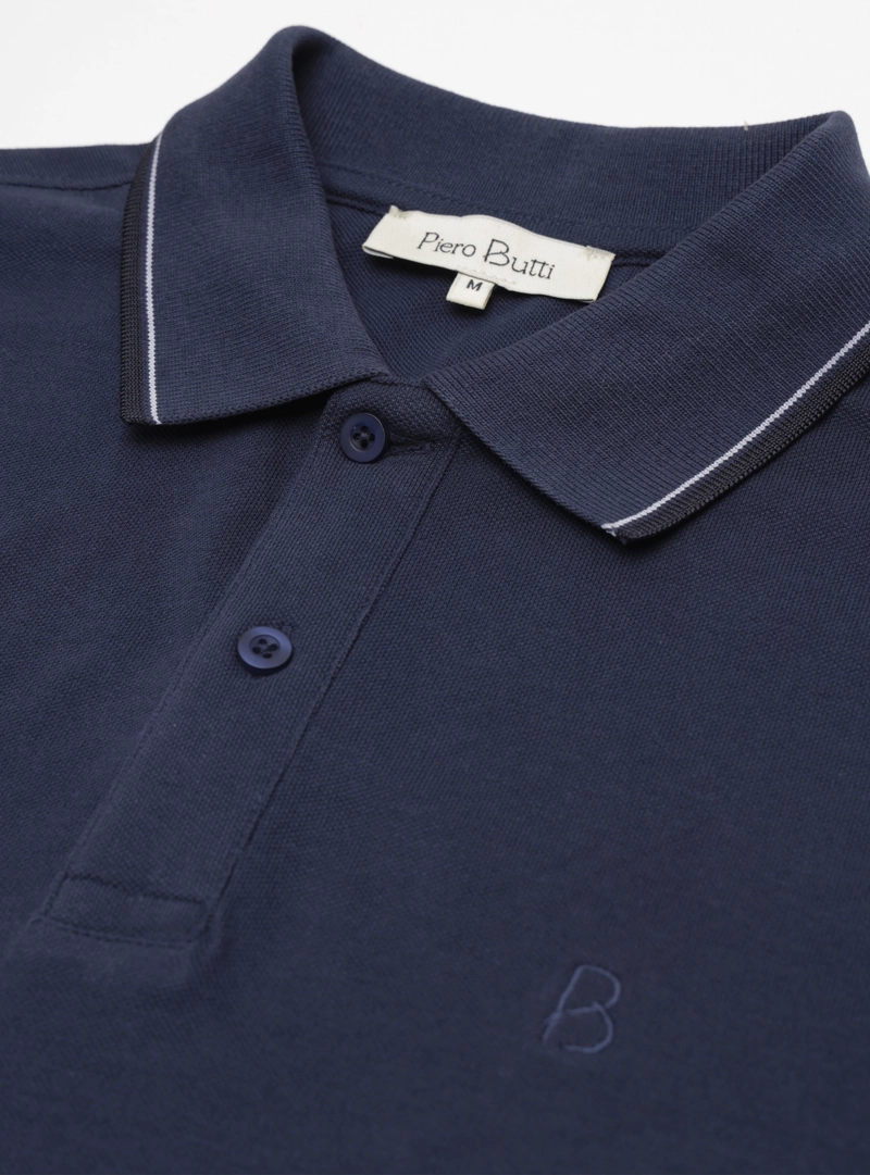 POLERA PIQUE REGULAR FIT AZUL PIERO BUTTI - 5