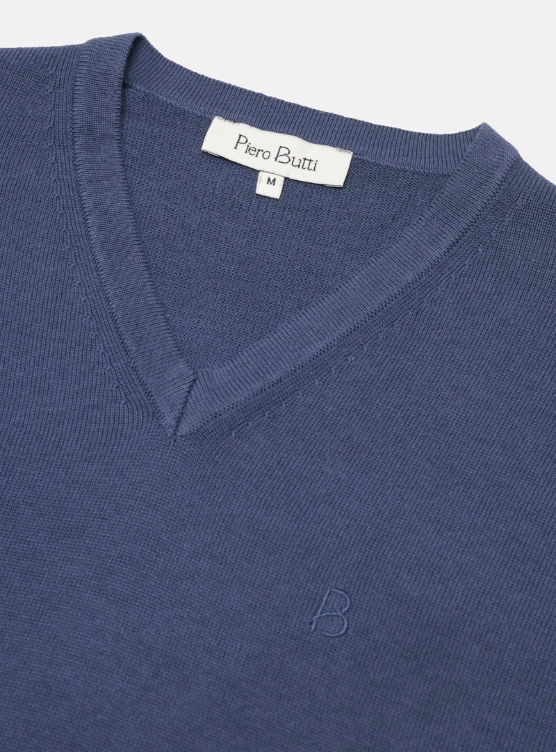 SWEATER CUELLO V REGULAR FIT DENIM PIERO BUTTI - 5