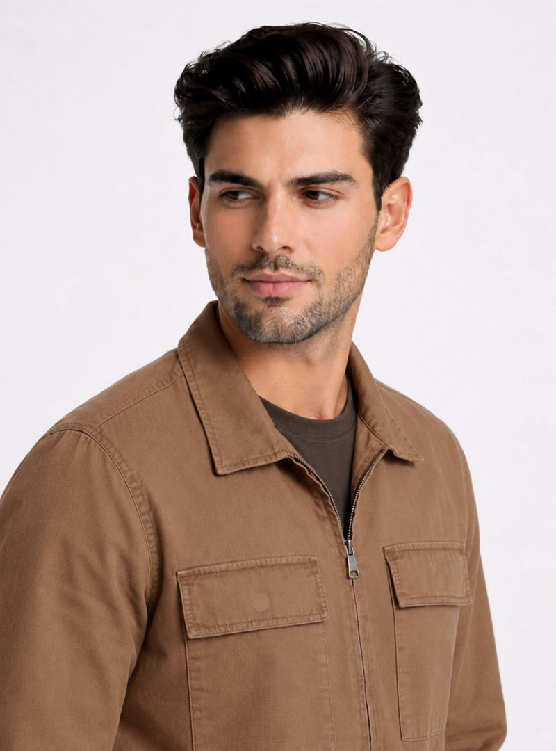 CHAQUETA STONE WASH REGULAR FIT TAUPE PIERO BUTTI - 3