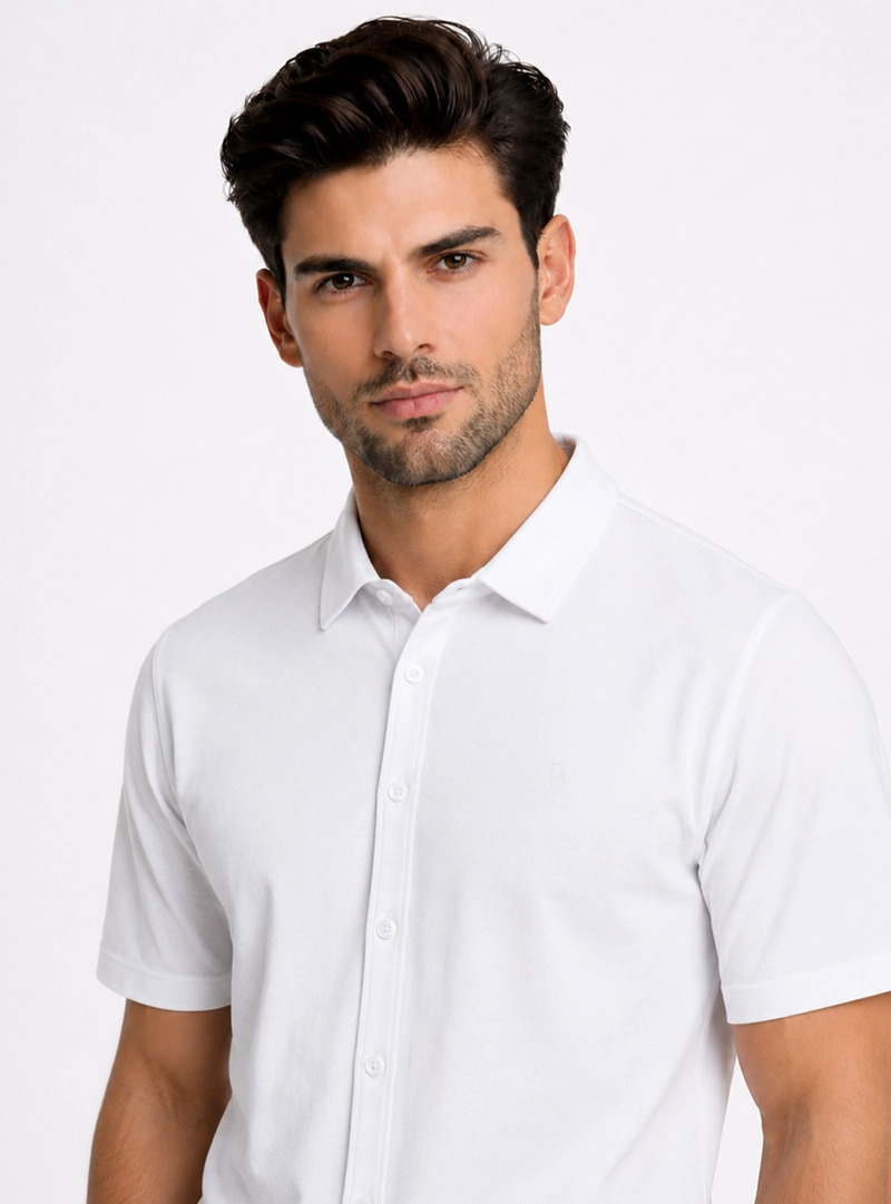 POLERA PIQUE ABOTONADA REGULAR FIT BLANCO PIERO BUTTI - 3