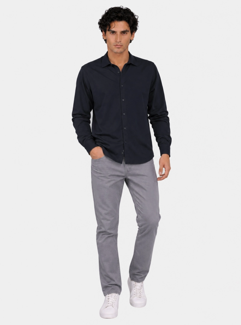 CAMISA SPANDEX NON IRON REGULAR FIT AZUL MARINO ARROW - 5